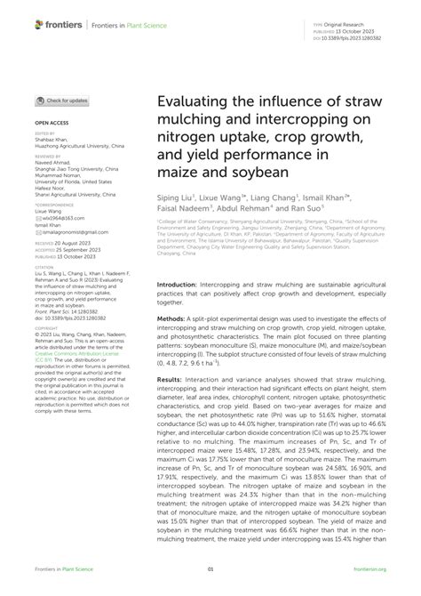 Effects of Intercropping, Mulching and Staking on Growth and .